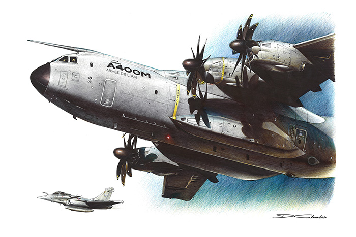 Airbus A400 M Atlas et Dassault Rafale